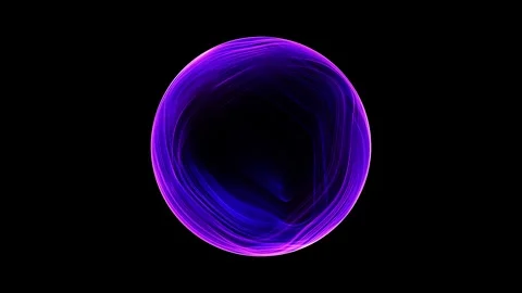 Abstract luminous sphere of shiny pink and blue particles of magical glow o.. Video stock 290039123