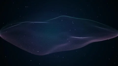 Abstract Luminous Wave Lines with Floating Particles Background Loop Vídeo Stock 344290729