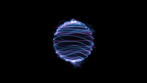 Abstract Luminous Wave Orb for Digital Technology Stock Footage 342631406