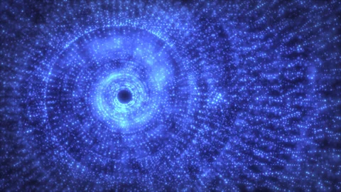 Abstract luxe glowing blue animation with rotating stylish particles. Stock Footage 253198536