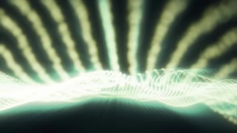 Abstract luxurious background with a green digital fractal light wave Stock Footage 262157555