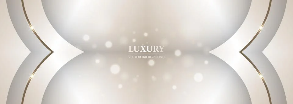 Abstract luxury background with 3D objects, golden lines, bokeh effect and Illustrazione stock