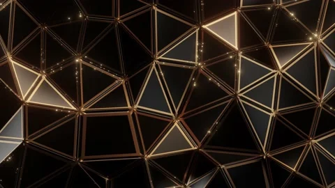 Abstract luxury geometric Triangle black with stripe gold. Stock Footage 224032116