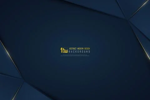 Abstract luxury golden line on gradient blue template premium background. Stock Illustration