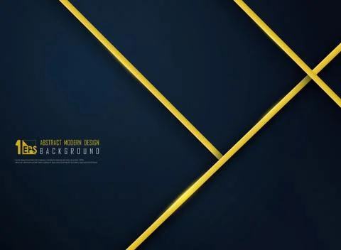 Abstract luxury golden line on gradient classic blue template background. Illustrazione stock