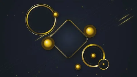 Abstract luxury golden motion graphics with floating circles and diamond ge.. Stock Footage 341025171