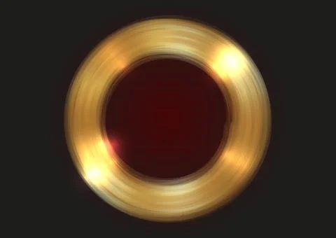 Abstract luxury golden ring light circles spark light effect. Gold round logo Stock Illustration
