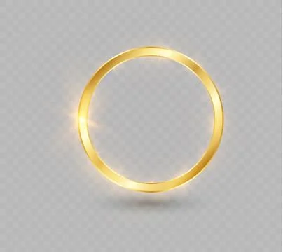 Abstract luxury golden ring. Vector light circles and spark light effect. Stock Illustration