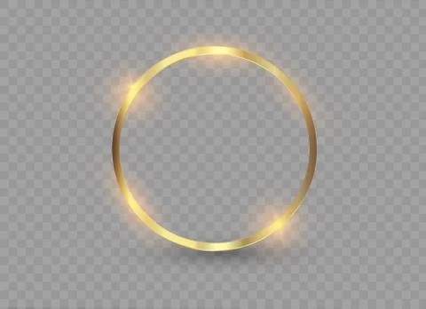 Abstract luxury golden ring. Vector light circles and spark light effect. Stock Illustration