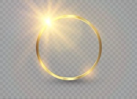 Abstract luxury golden ring. Vector light circles and spark light effect. Stock Illustration