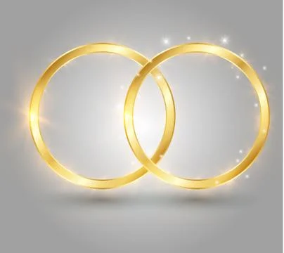 Abstract luxury golden ring. Vector light circles and spark light effect Stock Illustration