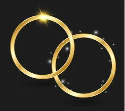 Abstract luxury golden ring. Vector light circles and spark light effect Stock Illustration
