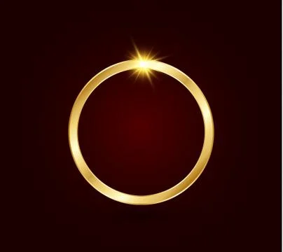 Abstract luxury golden ring. Vector light circles and spark light effect Stock Illustration