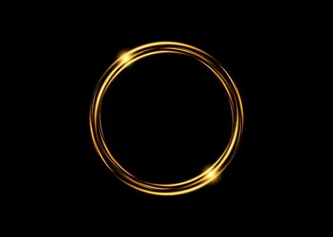 Abstract luxury golden ring. Vector light circles and spark light effect Stock Illustration