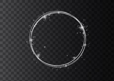 Abstract luxury golden ring. Vector light circles and spark light effect. Stock Illustration