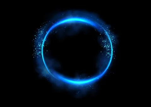 Abstract luxury golden ring. Vector light circles and spark light effect. Stock Illustration