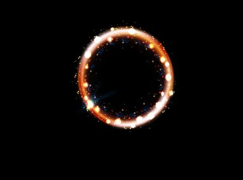 Abstract luxury golden ring. Vector light circles and spark light effect. Stock Illustration