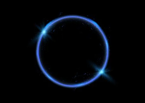 Abstract luxury golden ring. Vector light circles and spark light effect. Stock Illustration