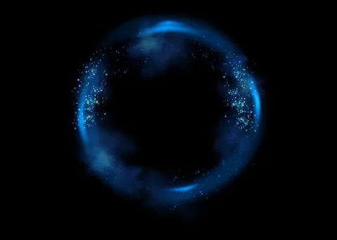 Abstract luxury golden ring. Vector light circles and spark light effect. Stock Illustration