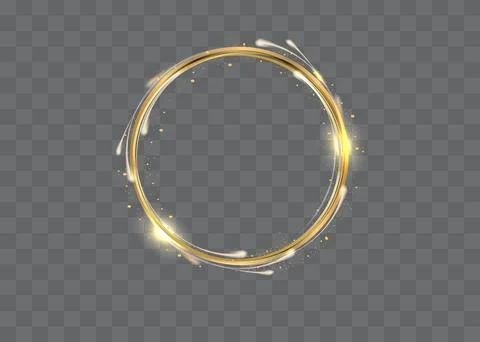 Abstract luxury golden ring. Vector light circles and spark light effect Stock Illustration