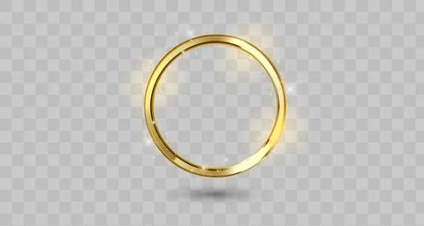 Abstract luxury golden ring. Vector light circles and spark light effect. Stock Illustration