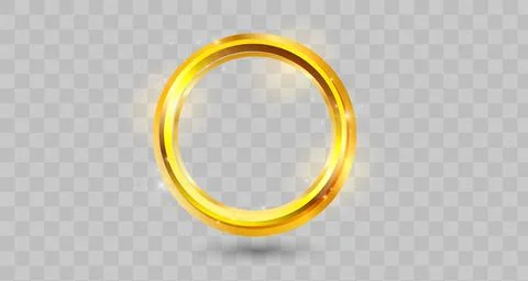 Abstract luxury golden ring. Vector light circles and spark light effect. Stock Illustration
