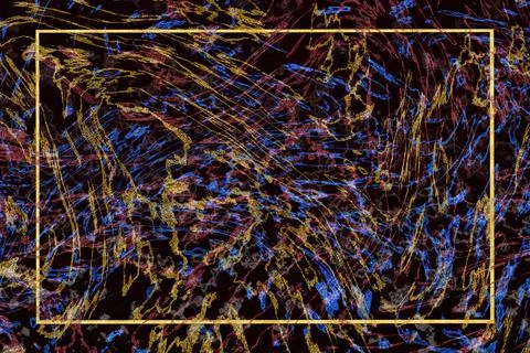 Abstract luxury granite marble red blue gray mineral and gold line border Stock Illustration
