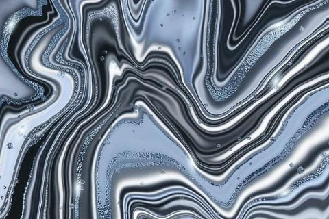 Abstract luxury liquid marble glittered blue and black background. Agathe Illustrazione stock