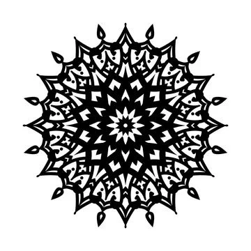 Abstract luxury new hand drawn lotus flower mandala art style with black Stock-Illustration