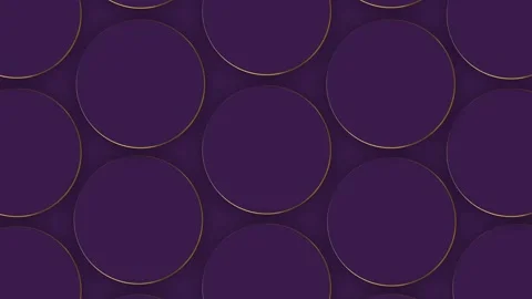 Abstract Luxury Purple Circles Pattern with Elegant Gold Outlines Video stock 345972898
