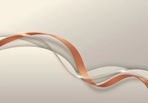 Abstract luxury template background 3D white wave shapes Stock Illustration