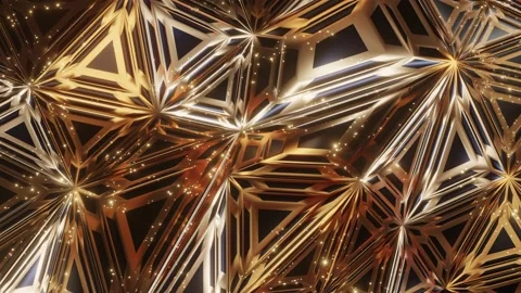 Abstract luxury triangle geometric black with stripe gold. Stock Footage 224032280