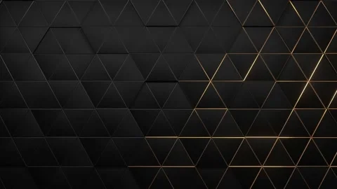 Abstract luxury triangle geometric black grey with Strips Gold background Stock Footage 224820689