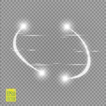 Abstract luxury vector light flare semicircle and spark light effect. Sparkling Illustrazione stock