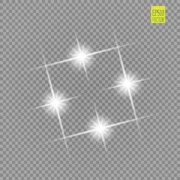 Abstract luxury white vector light flare spark light effect. Sparkling glowing Stock Illustration