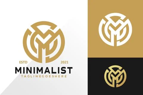 Abstract m circle logo and icon design vector concept for template Stock Illustration