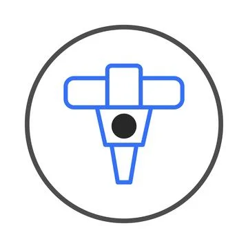 Abstract machine icon design in blue and black with a distinctive silhouett.. Illustrazione stock