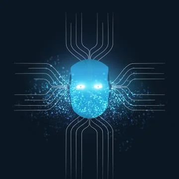 Abstract Machine Learning, Artificial Intelligence and Networks Design Concept 스톡 일러스트