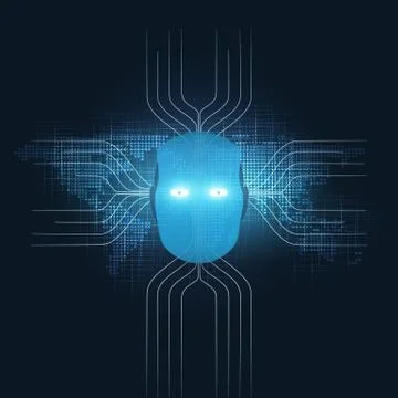 Abstract Machine Learning, Artificial Intelligence and Networks Design Concept 스톡 일러스트