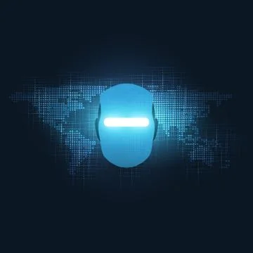 Abstract Machine Learning, Artificial Intelligence and Networks Design Concept Stock Illustration