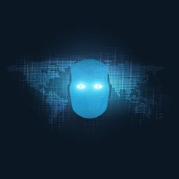 Abstract Machine Learning, Artificial Intelligence and Networks Design Concept Stock Illustration