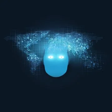 Abstract Machine Learning, Artificial Intelligence and Networks Design Concept Stock Illustration