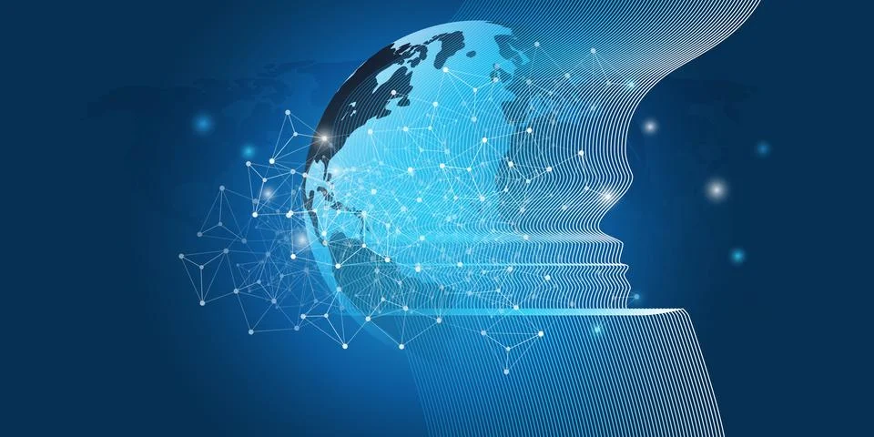 Abstract Machine Learning, Artificial Intelligence, Cloud Computing and Net.. 스톡 일러스트