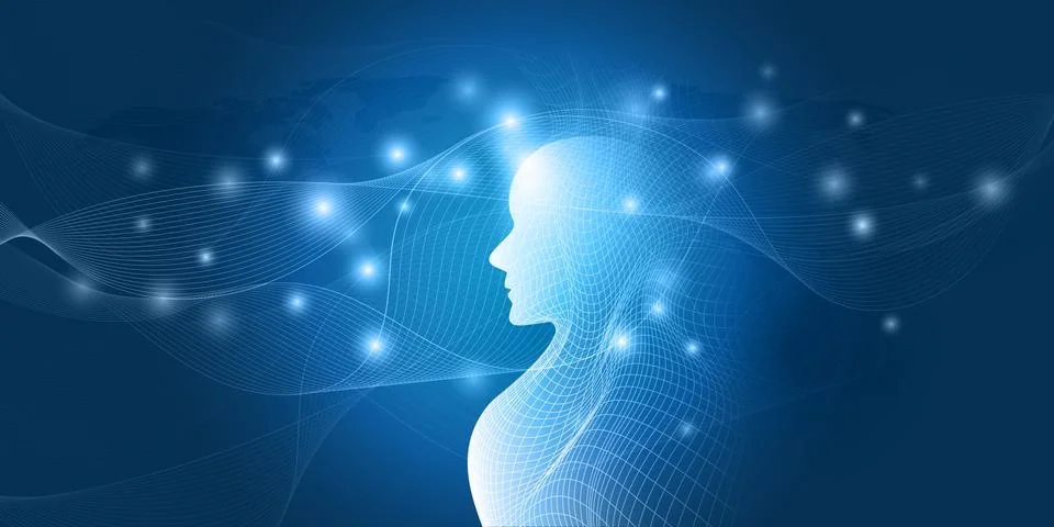 Abstract Machine Learning, Artificial Intelligence, Cloud Computing and Net.. 스톡 일러스트