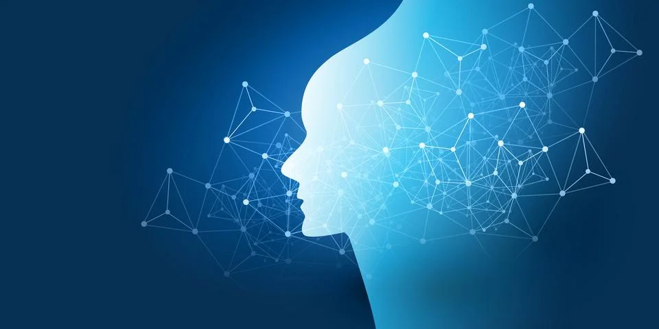 Abstract Machine Learning, Artificial Intelligence, Cloud Computing and Net.. イラスト素材