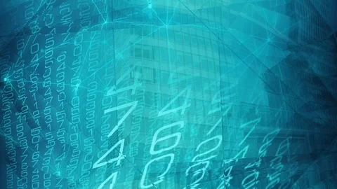 Abstract machine learning numbers, cybersecurity algorithm Stock Footage 118641843