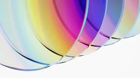 Abstract Macro Background of Iridescent Glass Discs Video stock 335407028