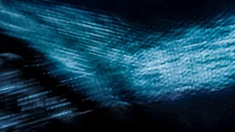 Abstract macro bokeh light wave pattern through fabric, teal blue flowing t.. Stock Photos