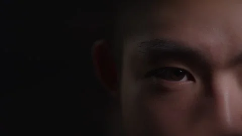 Abstract Macro Close-up Portrait of Diverse Male Models Eyel Looking up Under Video stock 270302330