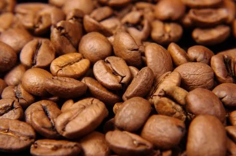 Abstract macro coffee beans texture Stock Photos